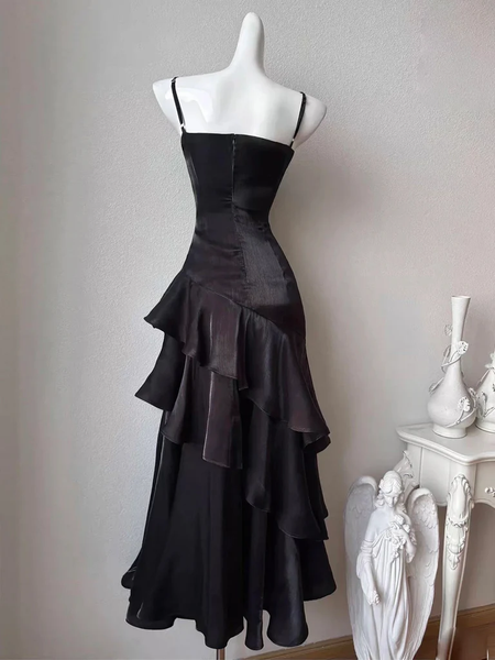 Black Mermaid Long Prom Dresses, Black Mermaid Long Formal Evening Dresses