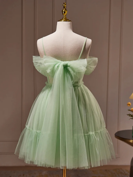 Short Green Sweetheart Neck Prom Dresses, Short Green Graduation Homecoming Dresses