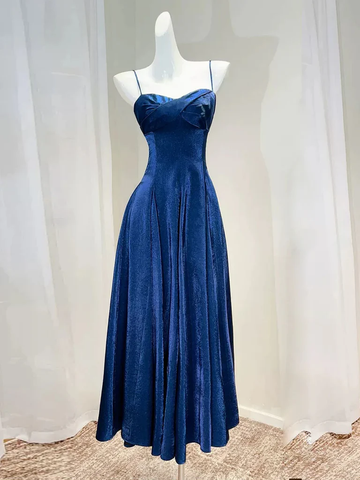 Royal Blue Floor Length Long Prom Dresses, Blue Long Formal Evening Dresses