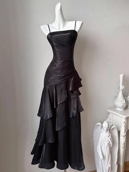 Black Mermaid Long Prom Dresses, Black Mermaid Long Formal Evening Dresses