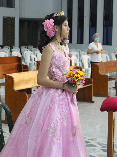 A Line V Neck Open Back Pink Lace Long Prom Dresses, Pink Lace Formal Evening Dresses