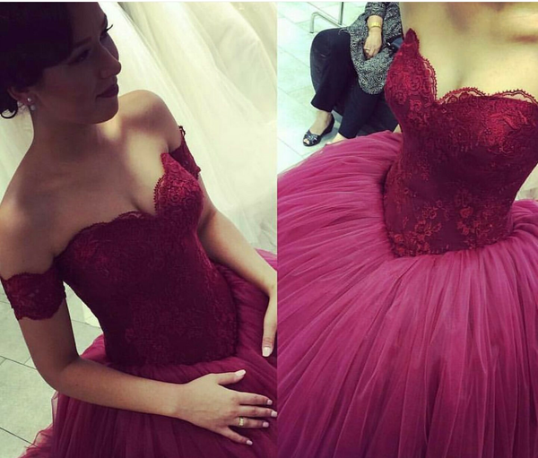 Custom Made Off Shoulder Sweetheart Neck Floor Length Prom Dress, Prom Gowns