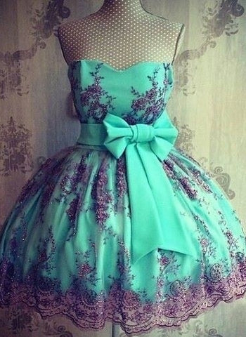 Custom Made Colorful Short Lace Prom Dresses, Lace Graduation Dresses, Homecoming Dresses