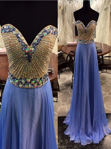 Custom Made A Line Sweetheart Neck Sleeveless Long Prom Dress, Long Formal Dresses, Evening Dress