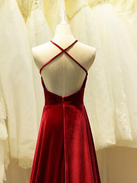 Burgundy Backless Beaded Ball Gown Prom Dress, Burgundy Backless Beaded  Evening Dress