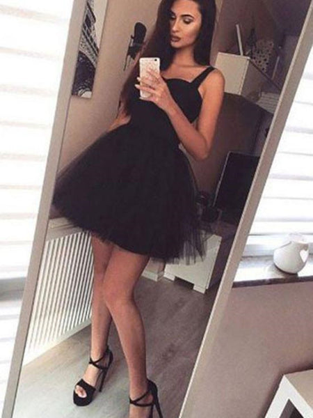 A Line Short Sweetheart Neck Pink/Black Prom Dresses, Short Pink/Black Graduation/Homecoming Dresses