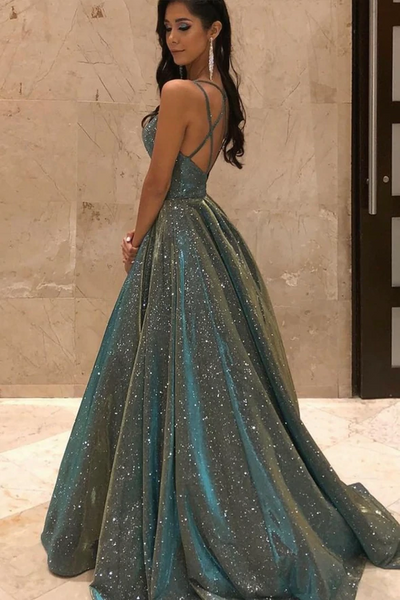 Simple V Neck Long Prom Evening Dresses, Simple V Neck Long Formal Dresses