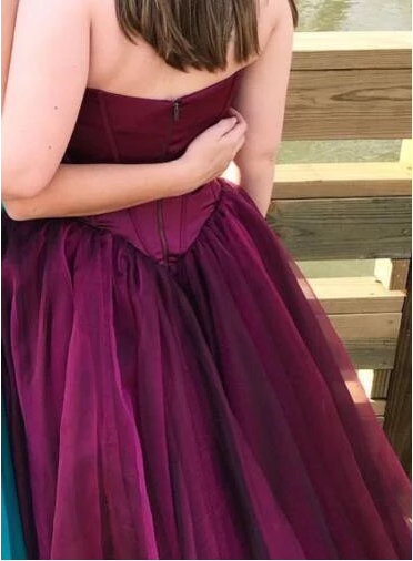 Custom Made Sweetheart Neck Purple/Red Prom Dresses, Sweetheart Neck Purple/Red Long Formal Dresses