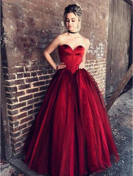 Custom Made Sweetheart Neck Purple/Red Prom Dresses, Sweetheart Neck Purple/Red Long Formal Dresses