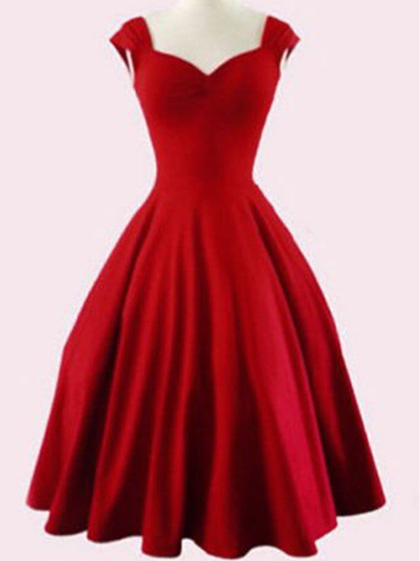 A Line Short Red Prom Dresses, Short Red Homecoming Dresses, Formal Dresses